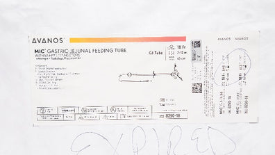 Avanos 8250-18 MIC Gastric-Jejunal Feeding Tube 18Fr x 45cm, 7-10mL (x)